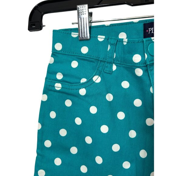Children’s Place Girls Pants 6X/7 Turquoise White Polkadots Jeggings Jean Style - Picture 7 of 16